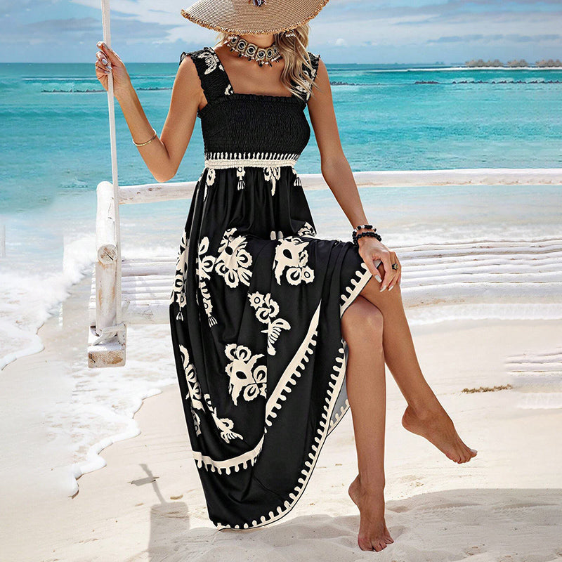✨Women’s Summer Print Sleeveless Flowy Long Dress👗