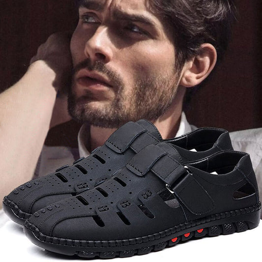 💗Limited Time Half Price Offer💗Stylish Leather Hollow Sandals（The more you buy, the higher the discount）