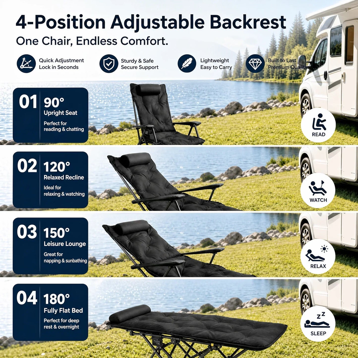 Portable Folding Camping Chair with Cup Holder