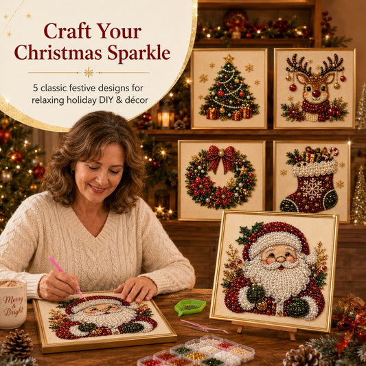 🧘Relaxing & Beginner-Friendly - 🎨💎DIY Christmas Pearl Rhinestone Art Art Kit