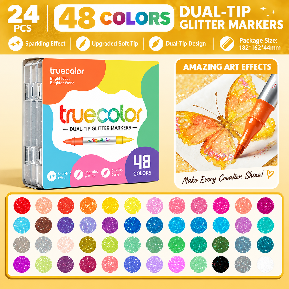 🎉🎁Magic Glitter Outline Markers✨Double-Ended Dual-Color Art Pens