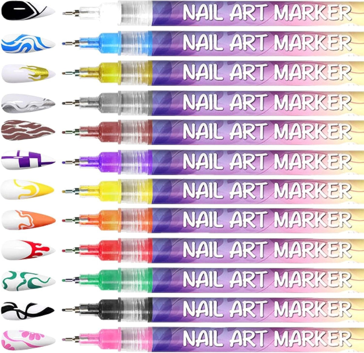 🥳Last Day-50% Off🎨💅12 Colors Nail Art Pens Set