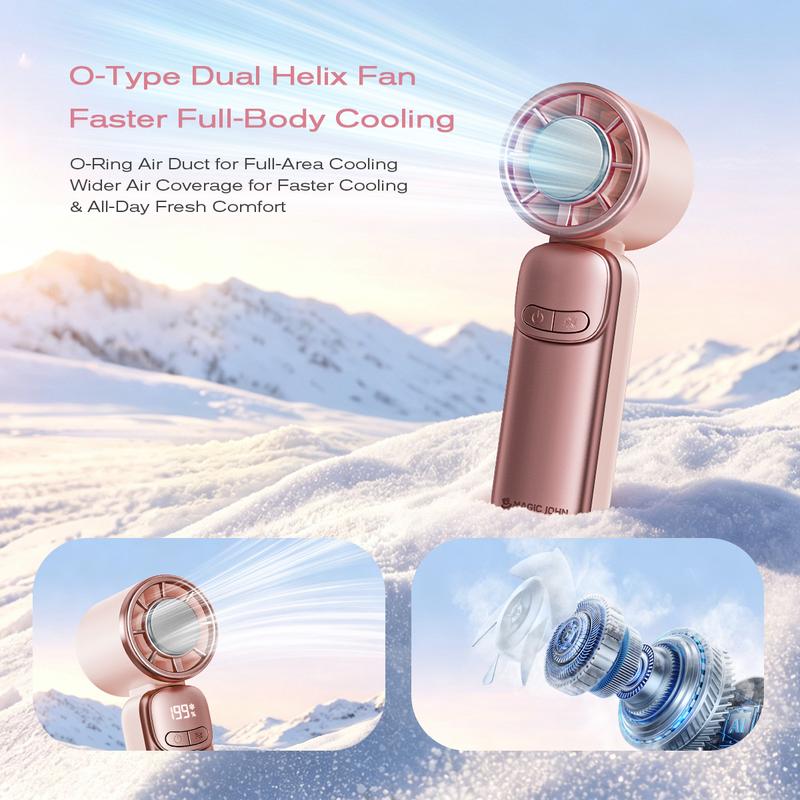 🌀 LIMITED-TIME 50% OFF! 💥 Portable Mini Hand Fan – Semiconductor Cooling, 199 Speeds, LED Display ✨