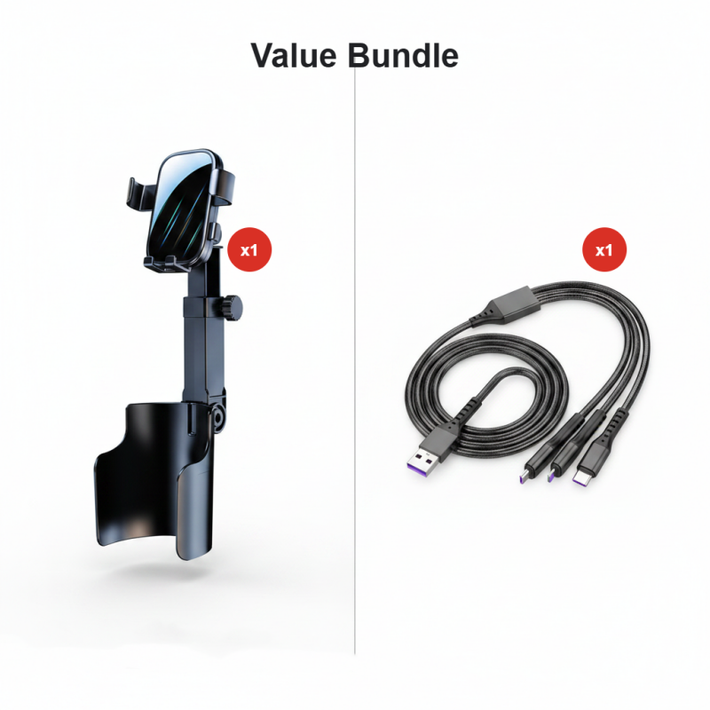 Car Cup Holder Phone Mount – 360° Adjustable, Strong N52 Magnet, One-Hand Operation, Fits All Phones, Stable Magnetic & Clamp Models for Safe Driving