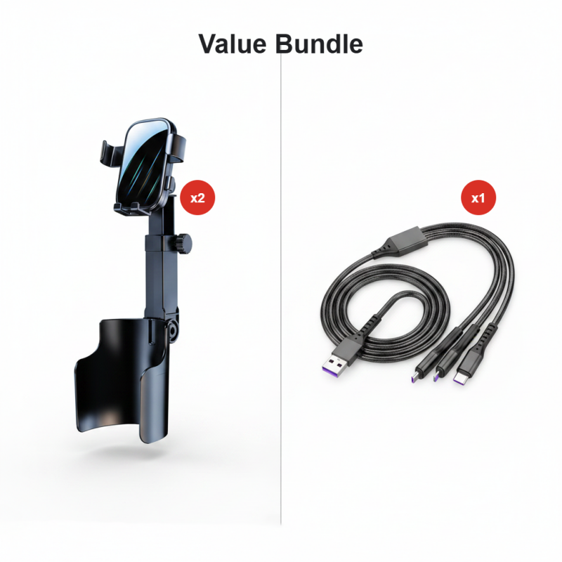 Car Cup Holder Phone Mount – 360° Adjustable, Strong N52 Magnet, One-Hand Operation, Fits All Phones, Stable Magnetic & Clamp Models for Safe Driving