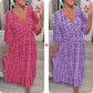 💖LAST DAY SALE 50% OFF💖Bohemian casual print V-neck waist wrap long dress