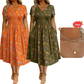 Women's V-Neck Floral Print Dress with Twist Waist