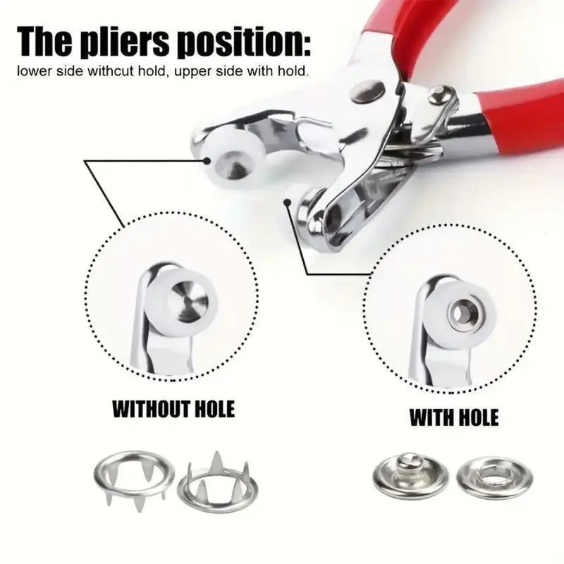 🔥LAST DAY PROMOTION - 55%OFF🔥100pcs Invisible Colored Metal Buckle & 1 Count Manual Pressure Pliers