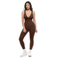 💞50K+ SOLD!🌸High-Stretch V-Neck Jumpsuit – All-day ease for fitness & beyond. Breathable, flexible & effortlessly chic. Your go-to for movement. 🧘‍♀️💫