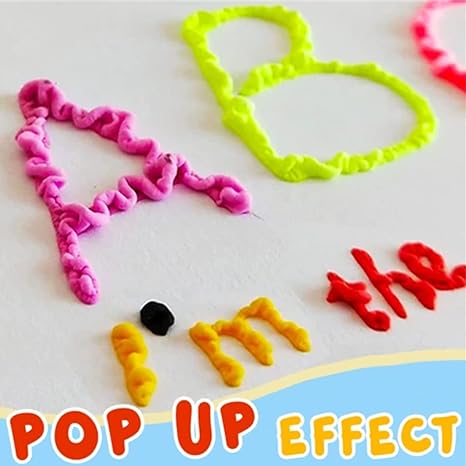 🖍️Magic Puffy Bubble Pens, Heat Activated Popcorn Pens DIY 3D Art Marker for Kids Crafts
