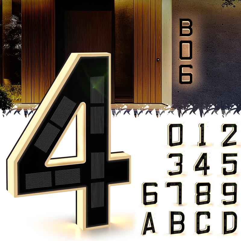 🔥Solar Lighted House Numbers LED Numbers, Waterproof for Outside