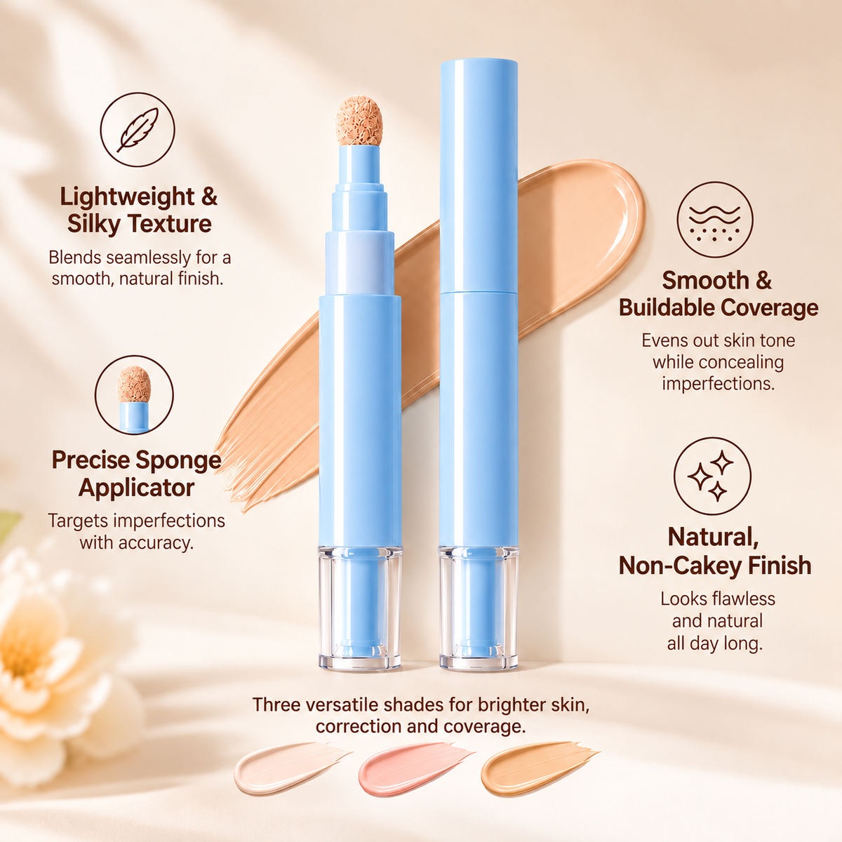 🔥Buy 1 Get 1 Free ( 2 Pcs Total ) NOW!💄Multipurpose Hydrating Liquid Concealer Pen  ✨