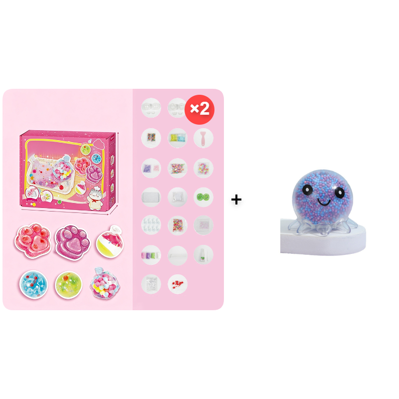 🧁DIY Fried Ice Squishy Toy Kit with Cat Claw Design for Kids