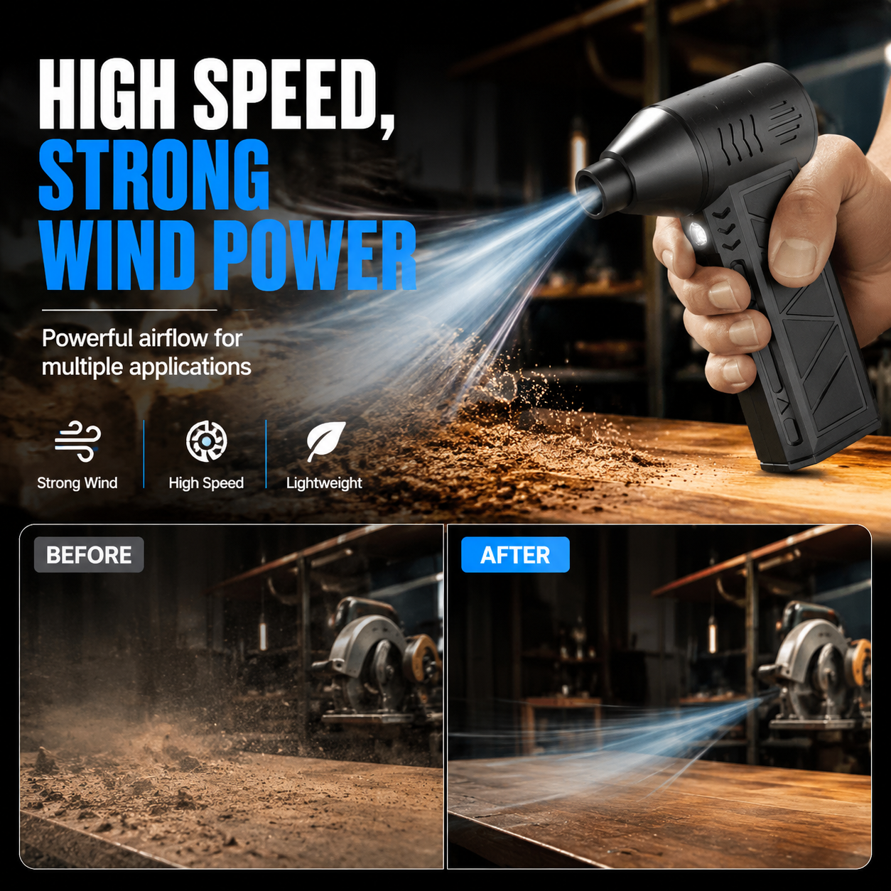 Powerful Wind Turbine Fan with LED Light