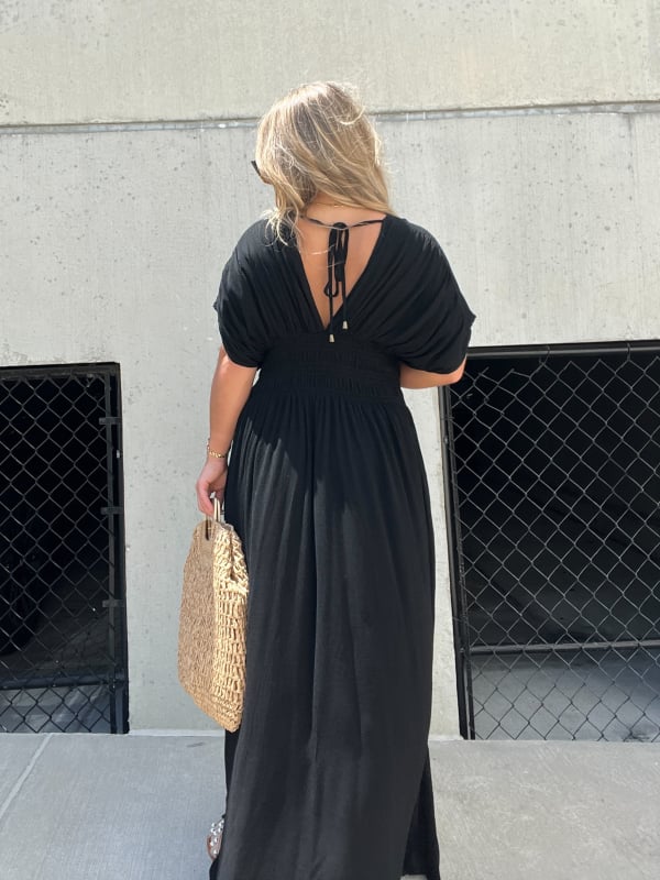 🔥50% OFF💗New Slit v-neck effortless maxi long dress-3pcs