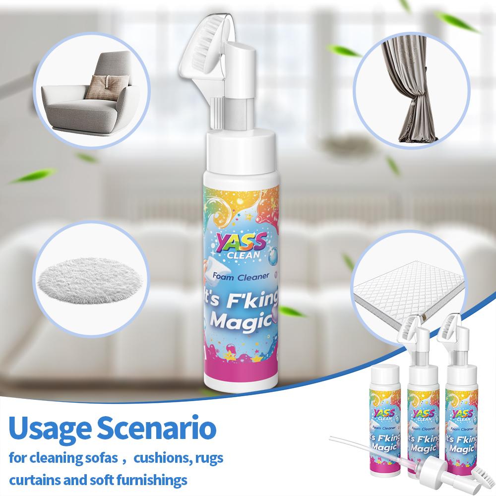 ⏳LAST DAY BUY 2 GET 1 FREE!!💖Yass Clean Magic Foam Cleaner for Carpets & Upholstery – Pet Stain & Odour Remover with Cleaning Brush🧼