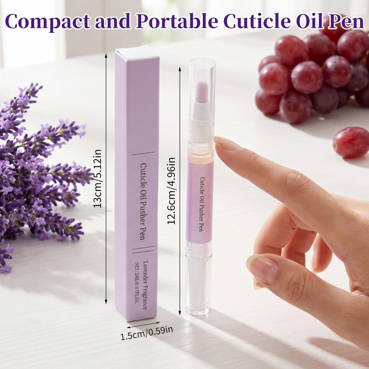 🖊️2-in-1 Cuticle Remover Pen, 45° Ceramic Tip for Dry Cuticles & Hangnails, Hydrating Nail Care, Easy Dispensing, Portable 2-Pack for Travel