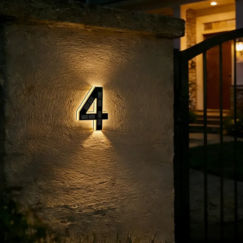 🔥Solar Lighted House Numbers LED Numbers, Waterproof for Outside