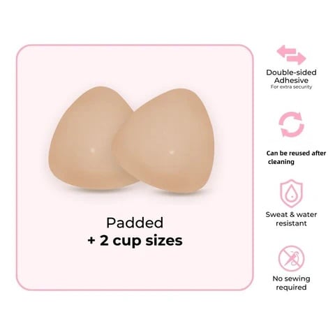 💕OUFALI Lift Inserts for Bras – Lightly Padded, Double-Sided Adhesive👙 Reusable, Washable • Natural Lift • Seamless Under Clothing ✨
