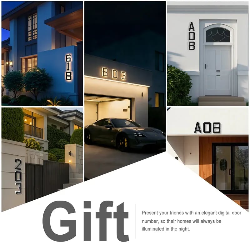 🔥Solar Lighted House Numbers LED Numbers, Waterproof for Outside