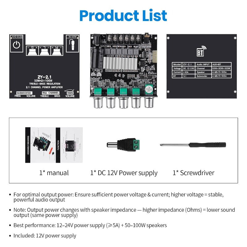 2.1 Channel Bluetooth Amplifier Board+BUY 2 FREE SHIPPING🎁