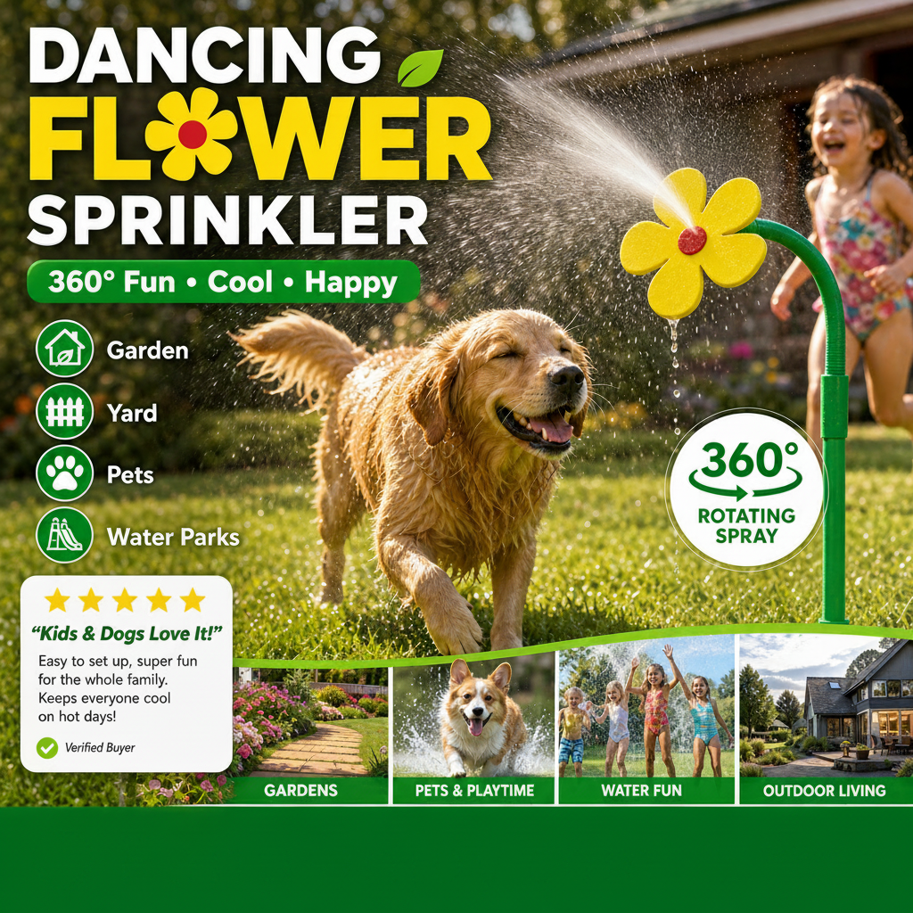 ✨️45% OFF! Boost your courtyard happiness! 360° Rotating Dancing Flower Sprinkler-Funny Dancing Flower Yard Lawn Sprinkler