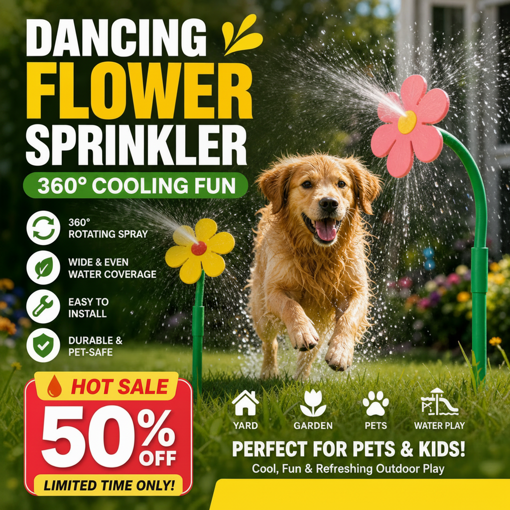 ✨️45% OFF! Boost your courtyard happiness! 360° Rotating Dancing Flower Sprinkler-Funny Dancing Flower Yard Lawn Sprinkler