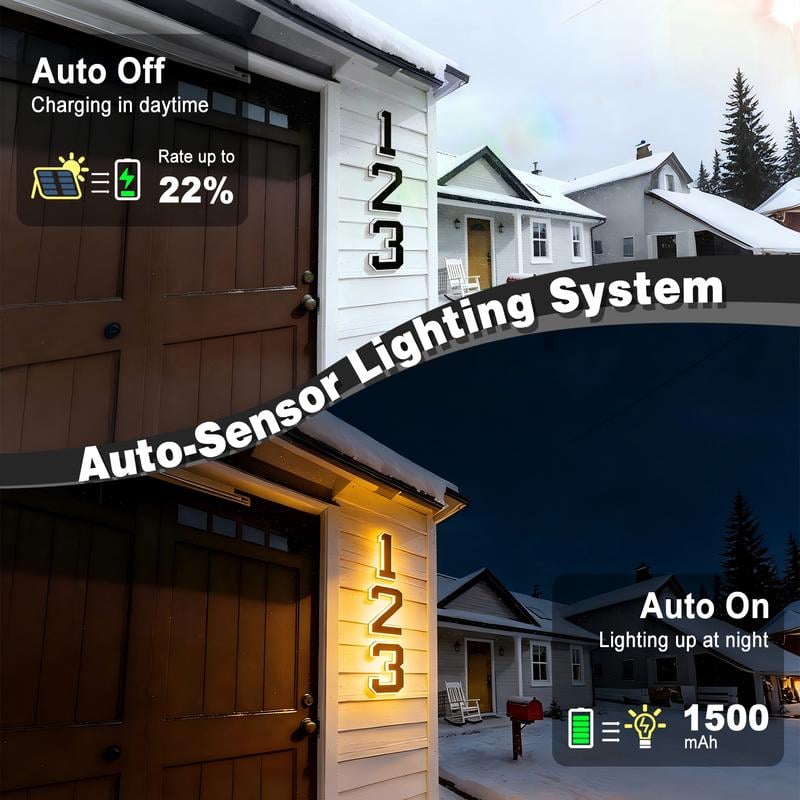 🔥Solar Lighted House Numbers LED Numbers, Waterproof for Outside