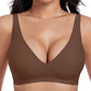 🏆 Last Day Special Price £9.99 ! 💐Jelly Wireless Womens Comfortable Wireless Bras Push Up Bralettes Seamless Tshirts Bras Deep V Everyday Bras