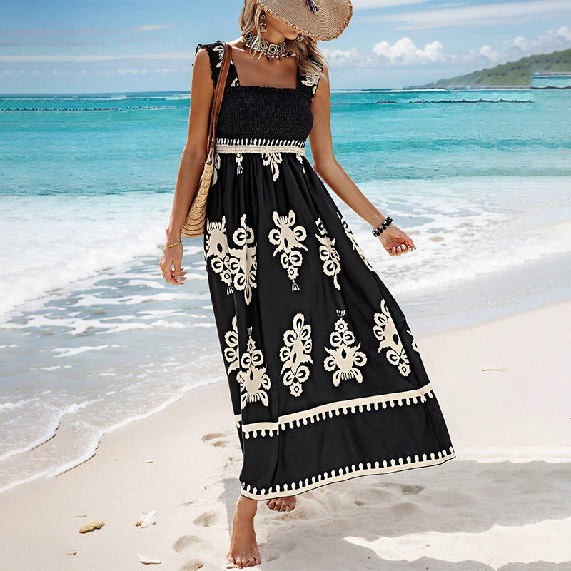 ✨Women’s Summer Print Sleeveless Flowy Long Dress👗