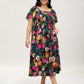 ⏰Summer Hot Sale 52% OFF💃Floral Smocked Square Neck Midi Dress with Pockets