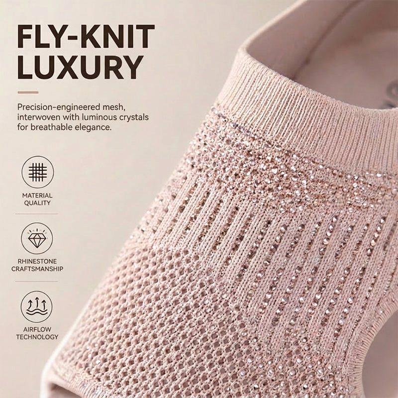 🎁Women's Breathable Knitted Platform Sandals – Comfortable Summer Wedge Sandals, Non-Slip & Lightweight