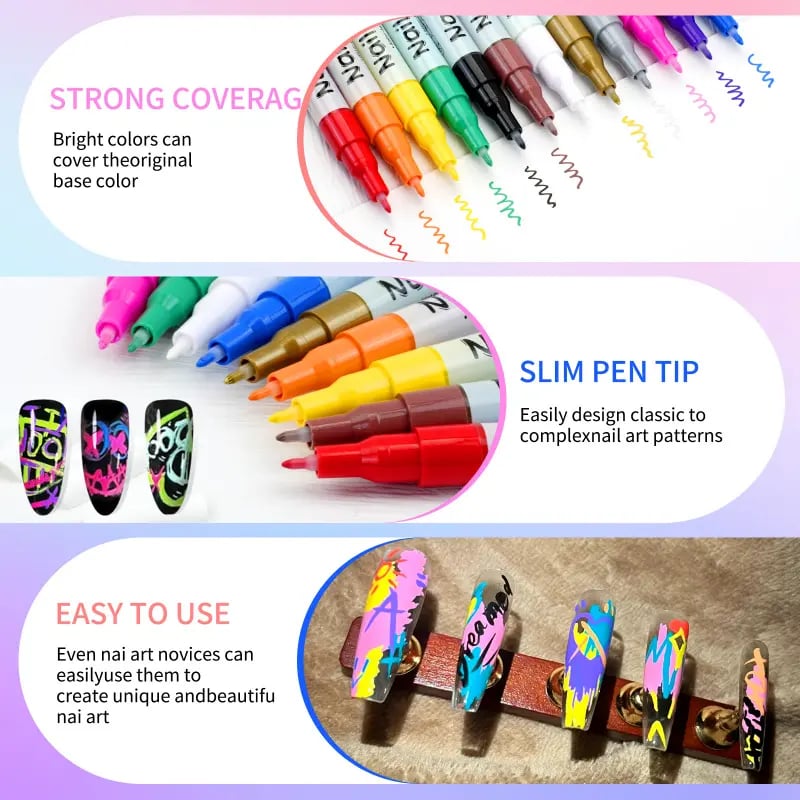 🔥Last Day 49% OFF💅✨Dual-Tip Nail Art Marker Pen Set– for Tire Painting,  & Manicure🎨For Adults, Kids and Pets.
