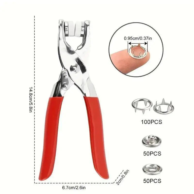 🔥LAST DAY PROMOTION - 55%OFF🔥100pcs Invisible Colored Metal Buckle & 1 Count Manual Pressure Pliers