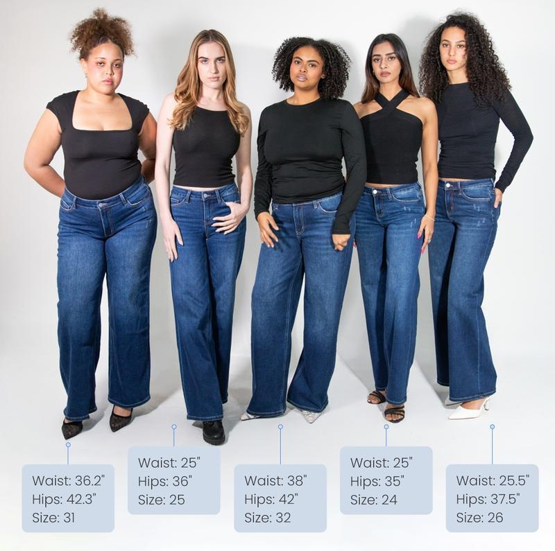 🏆BBL Magic ONESO Mid-low Rise Baggy Jeans Stretchy Wide Leg for Women