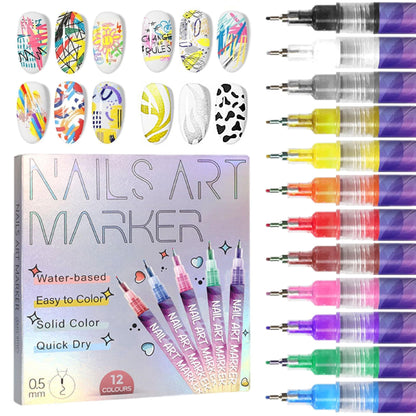 🥳Last Day-50% Off🎨💅12 Colors Nail Art Pens Set