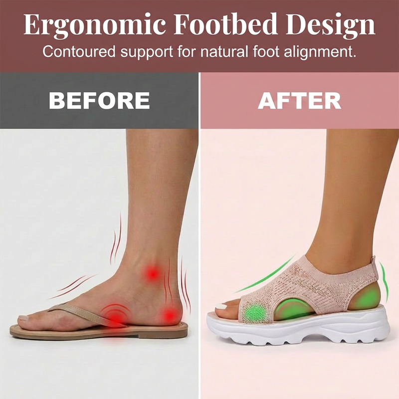 🎁Women's Breathable Knitted Platform Sandals – Comfortable Summer Wedge Sandals, Non-Slip & Lightweight