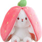 🎅Nice Gift🍓Strawberry Bunny Transformed into Little Rabbit🎀 Fruit Doll Plush Toy🐰