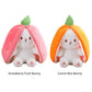 🎅Nice Gift🍓Strawberry Bunny Transformed into Little Rabbit🎀 Fruit Doll Plush Toy🐰