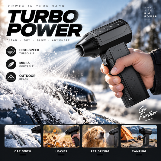 High-Power Turbo Fan Hairdryer, High-Speed Snow Blower, Handheld Mini Portable Outdoor Turbo Fan