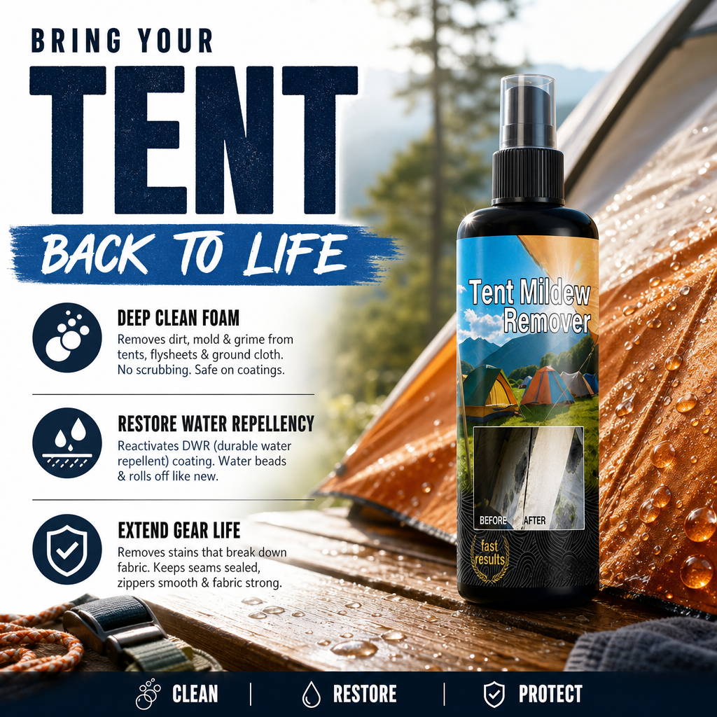 🥳2026 HOT SALE🥳💞50K+ SOLD!🧴✨ 41% OFF! Outdoor Mildew Stain Cleaner – Spray on, wipes off mold instantly. Eco‑friendly, won‘t ruin waterproofing. Tent, awning, shower curtain – all like new! 🏕️💪