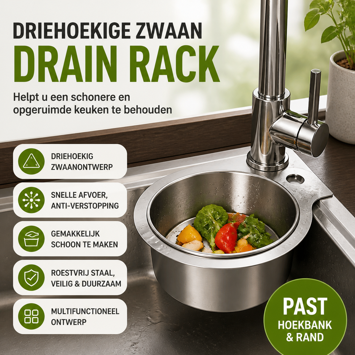 📢📢 50% OFF!! ⏰🔥 Swan-Shaped 304 Stainless Steel Sink Strainer Basket