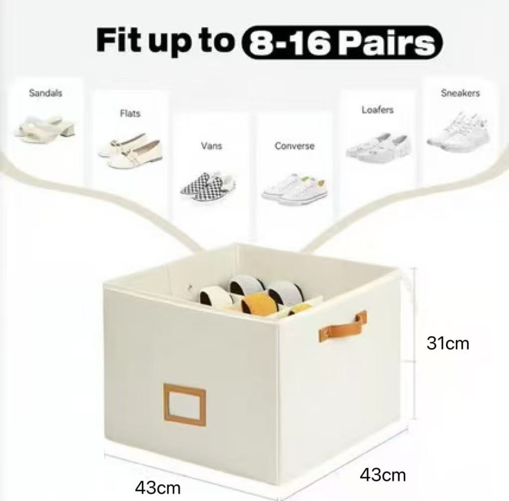 🥳2026 HOT SALE🥳💞50K+ SOLD!💥 Foldable Shoe Storage Box – Holds 8-16 pairs, fits tiny spaces. Dustproof & breathable, clear lid for easy view. A clutter-free closet in minutes. 🏠✨