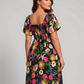 ⏰Summer Hot Sale 52% OFF💃Floral Smocked Square Neck Midi Dress with Pockets