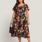 ⏰Summer Hot Sale 52% OFF💃Floral Smocked Square Neck Midi Dress with Pockets