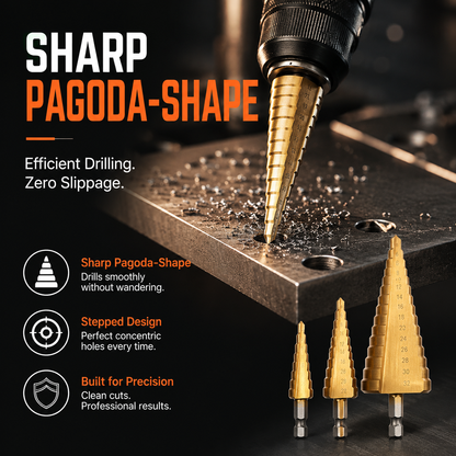 6 PCS Pagoda-Shaped Drill Bits Set with Storage Case