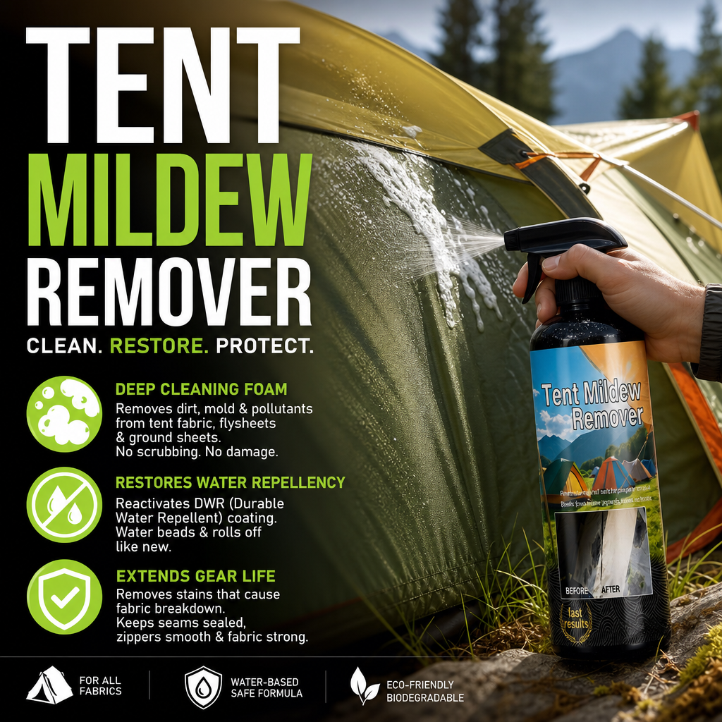 🥳2026 HOT SALE🥳💞50K+ SOLD!🧴✨ 41% OFF! Outdoor Mildew Stain Cleaner – Spray on, wipes off mold instantly. Eco‑friendly, won‘t ruin waterproofing. Tent, awning, shower curtain – all like new! 🏕️💪