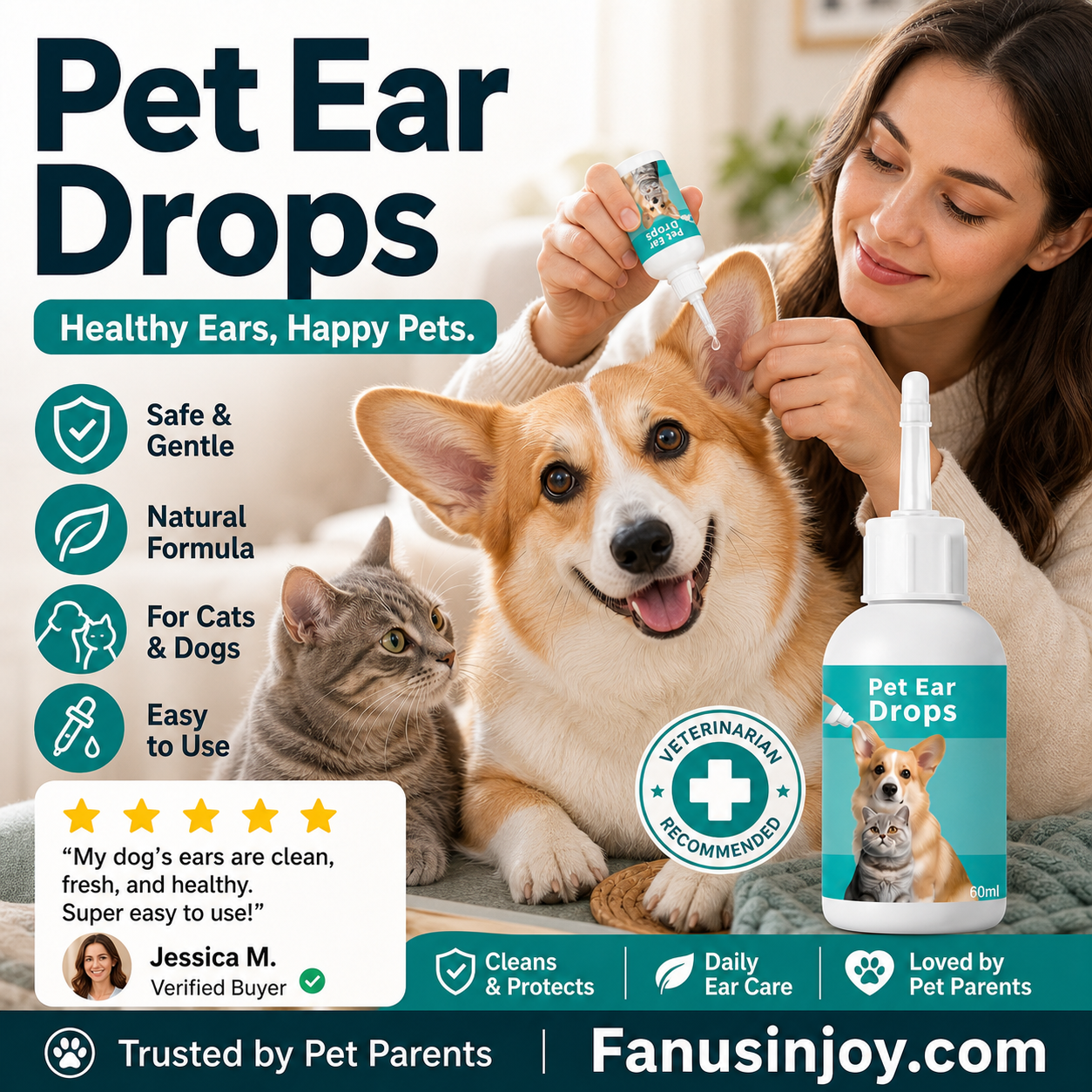 Limited-Time Special! 🐱🐶 Gentle Pet Ear Cleansing Drops—Say Goodbye to Outer Ear Canal Diseases