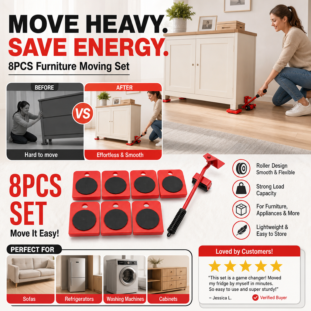 🔥50% off! Hot deal🎁Casters! Move your furniture with ease—all by yourself! They won’t damage your furniture or floors, making it easy to maintain your ideal home environment.