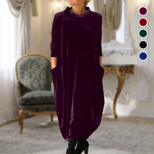 💖Limited Sale 50% OFF💖Round Neck Slimming Long Dress